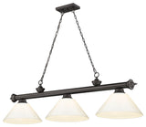 Zlite 2306-3BRZ-PWH 3-Light Billiard, White