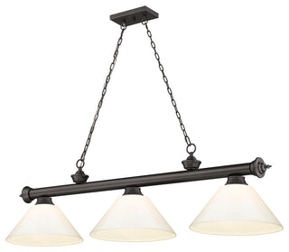 Zlite 2306-3BRZ-PWH 3-Light Billiard, White