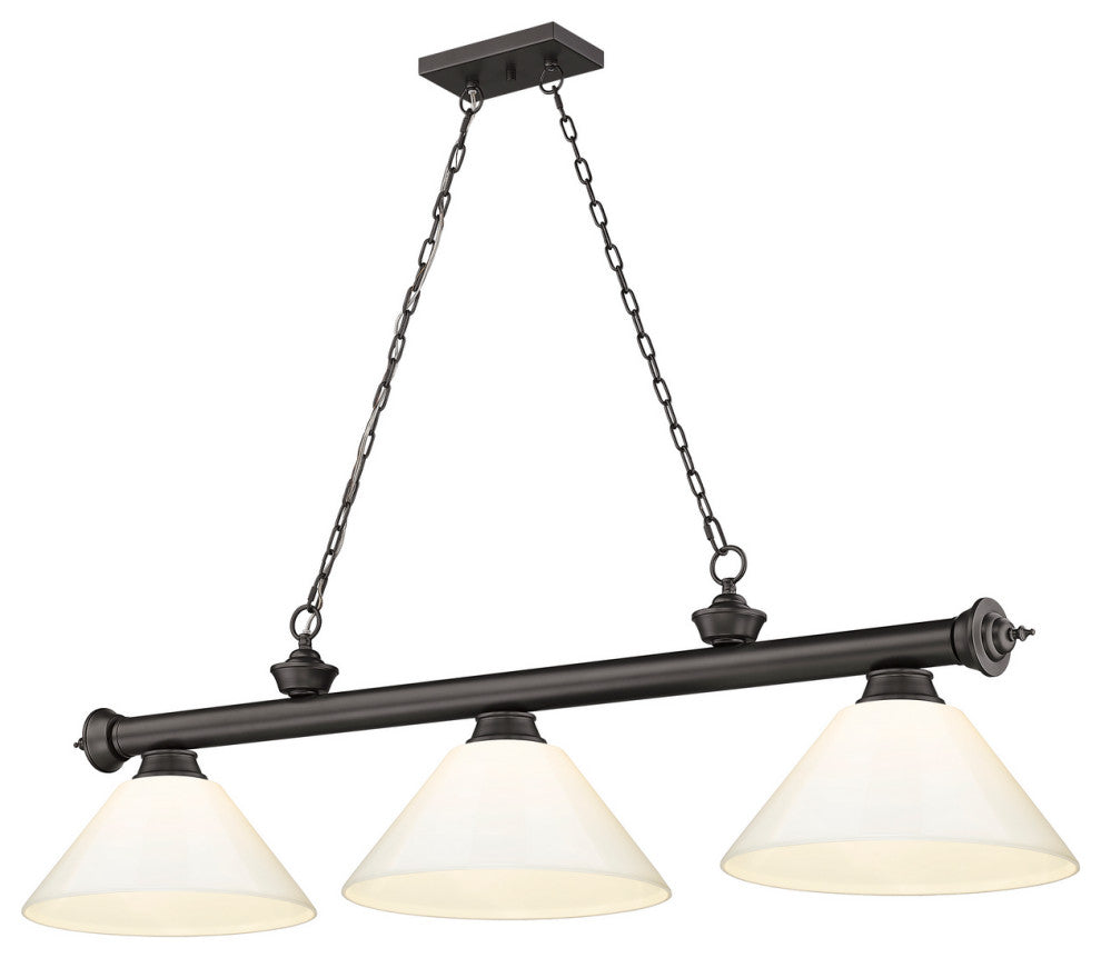 Zlite 2306-3BRZ-PWH 3-Light Billiard, White