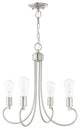 Livex Lighting Bari 4 Light Brushed Nickel Small Chandelier