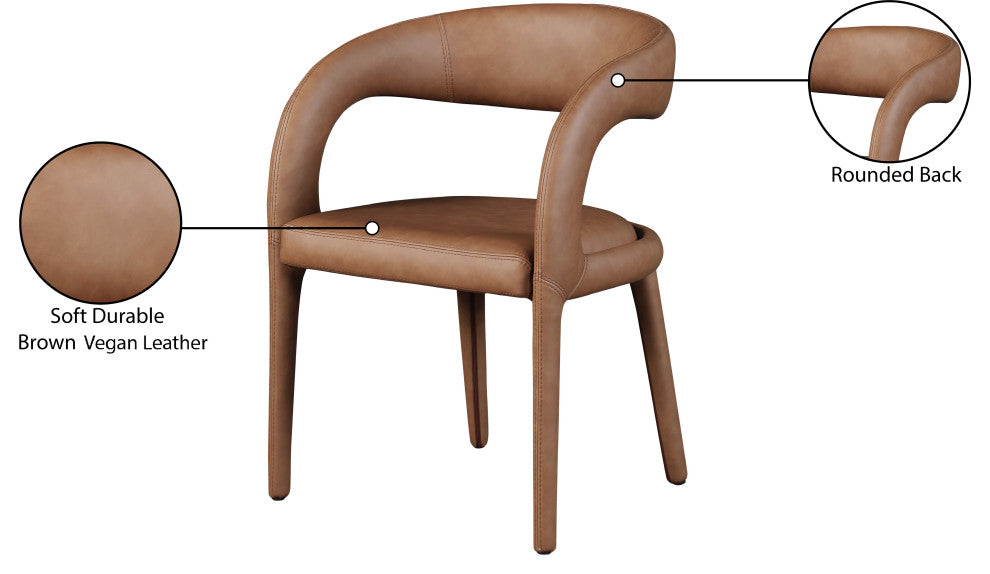 Meridian Furniture Sylvester Faux Leather Dining Chair, Brown