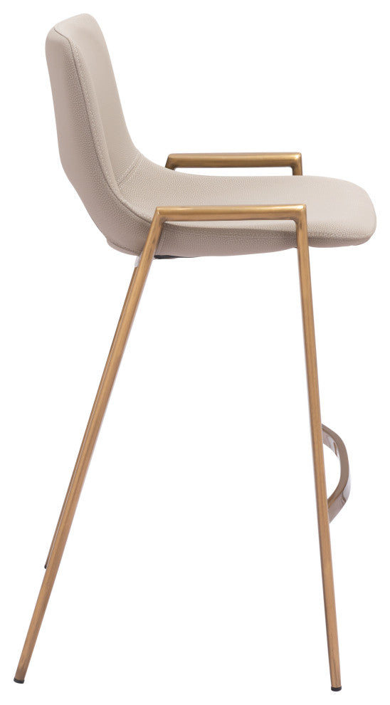 Desi Counter Stool, Set of 2 Beige/Gold