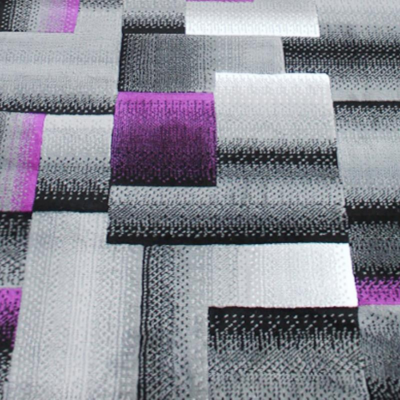 Elio Collection Color Blocked Area Rug, Purple, 3' X 16'