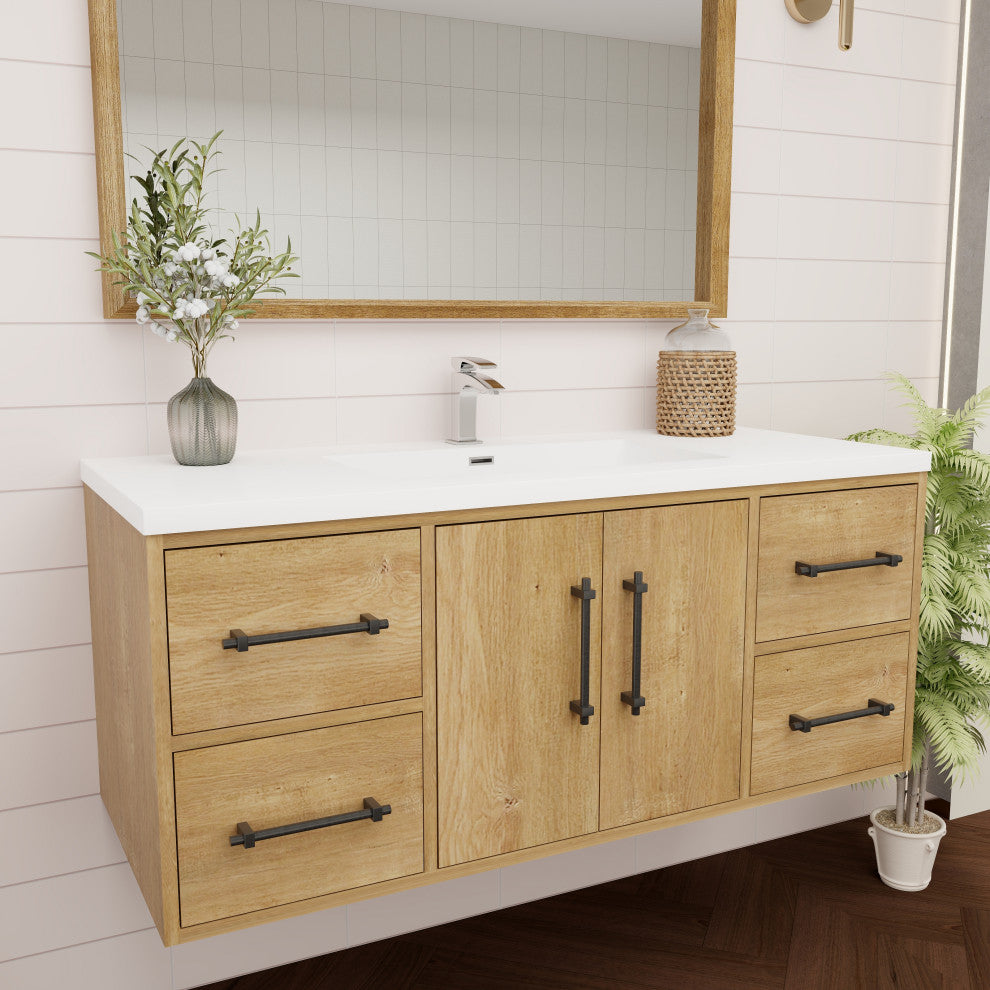 Victoria 48" Solid Wood Bath Vanity, Oak