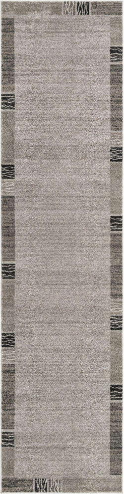 Rug Unique Loom Del Mar Light Gray Runner 2' 7 x 10' 0