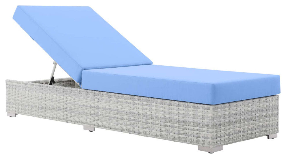 Convene Outdoor Patio Chaise Light Gray Light Blue