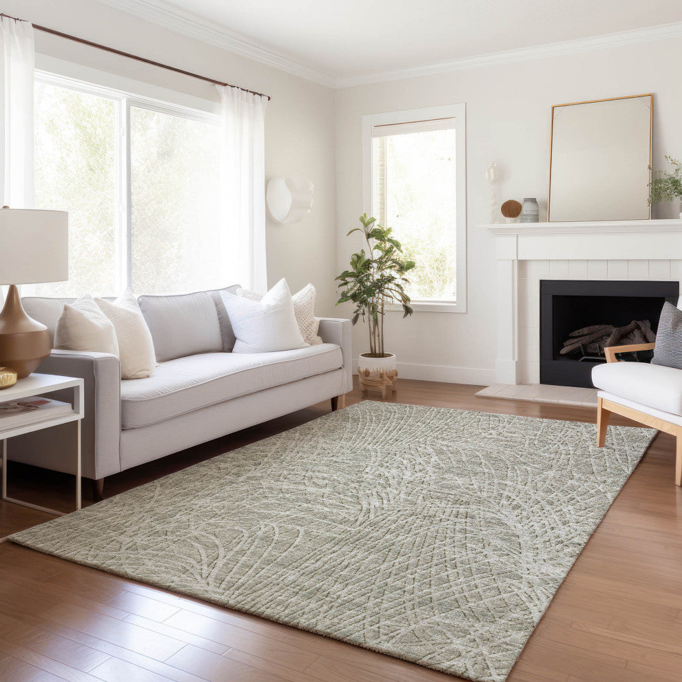 Premium Machine Washable Mayfield AMF35 Beige 5' x 7'6" Rug