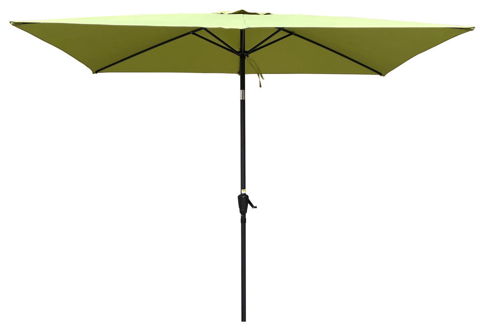 9' Outdoor Patio Market Umbrella With Push Button Tilt and Crank, Lime Green