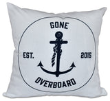 20"x20" Gone Overboard, Word Print Pillow, White