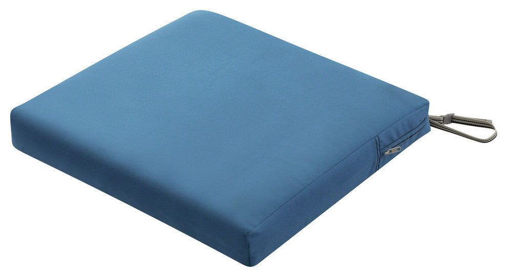 Rectangular Patio Seat Cushion Slip Cover, Foam, Empire Blue, 21"x19"x3"