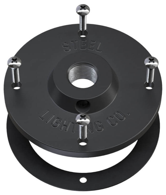 Redondo 20" Large Steel Barn Light with 20" Straight Arm Mount, Brass Color Inlay