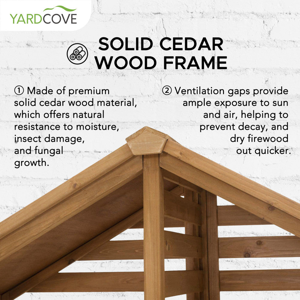Sunjoy Highwood Cedar Firewood Storage