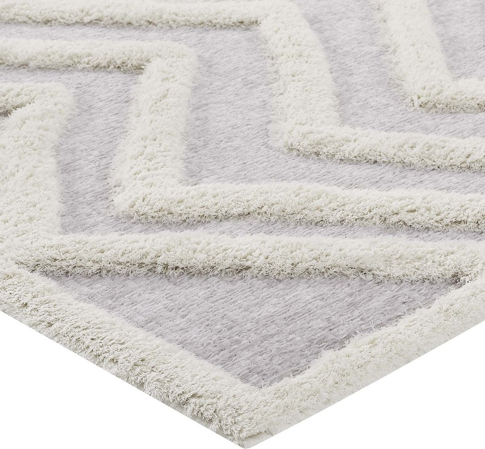 Pathway Abstract Chevron 8x10 Shag Area Rug