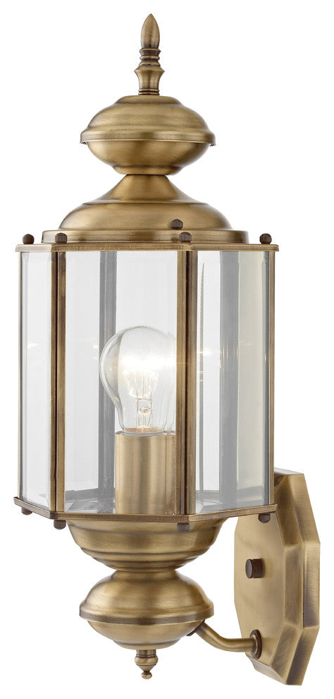 Outdoor Basics Outdoor Wall Lantern, Antique Brass
