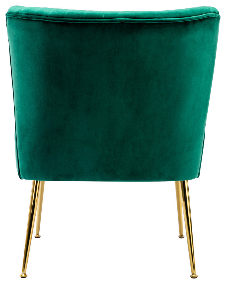 WestinTrends 25" Tufted Velvet Accent Chair for Living Dining Room, Bedroom, Den, Green