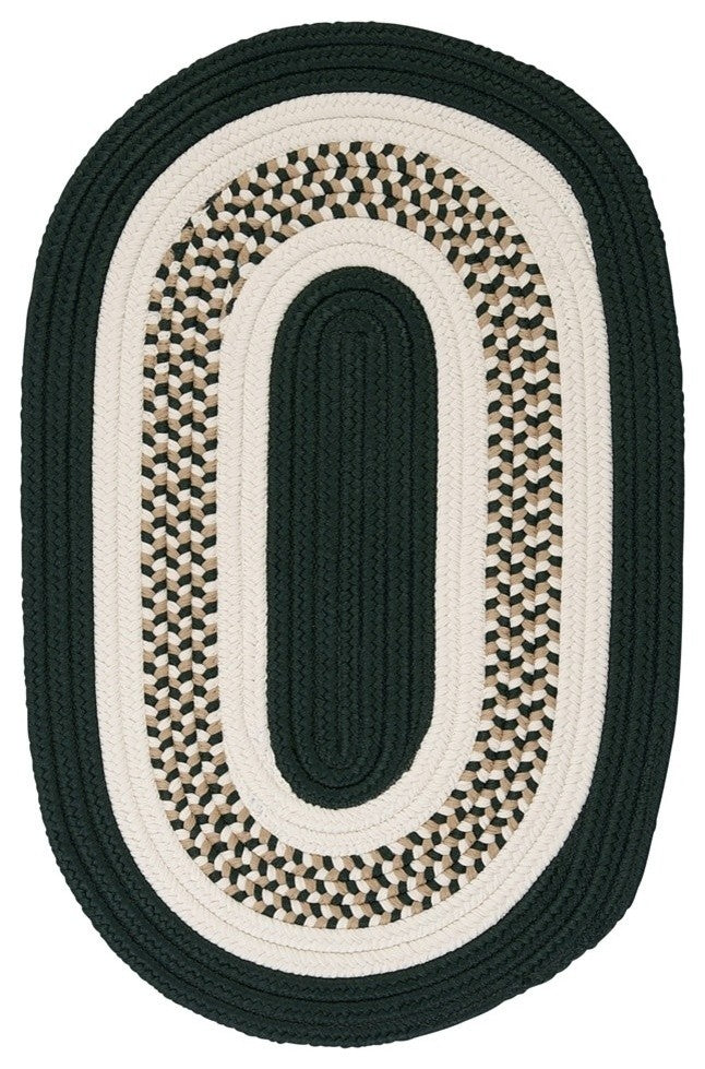Colonial Mills Flowers Bay FB62 Dark Green Indoor/Outdoor Area Rug, Oval 12'x15'