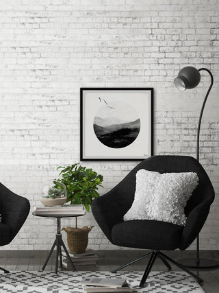 "Round Mountain Waves" Framed Painting Print, 32"x32"