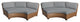 Laguna Curved Armless Sofa 2 Per Box in Aruba, Grey