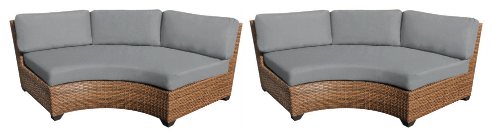 Laguna Curved Armless Sofa 2 Per Box in Aruba, Grey