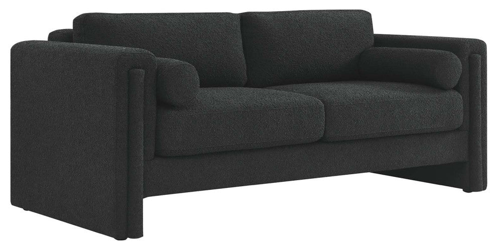 Visible Boucle Fabric Sofa - Black