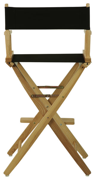 Wide 30" Directors Chair Natural Frame, Black Cover