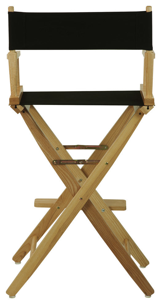 Wide 30" Directors Chair Natural Frame, Black Cover