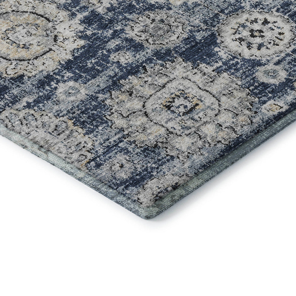 Premium Machine Washable Mayfield AMF634 Navy 3' x 5' Rug