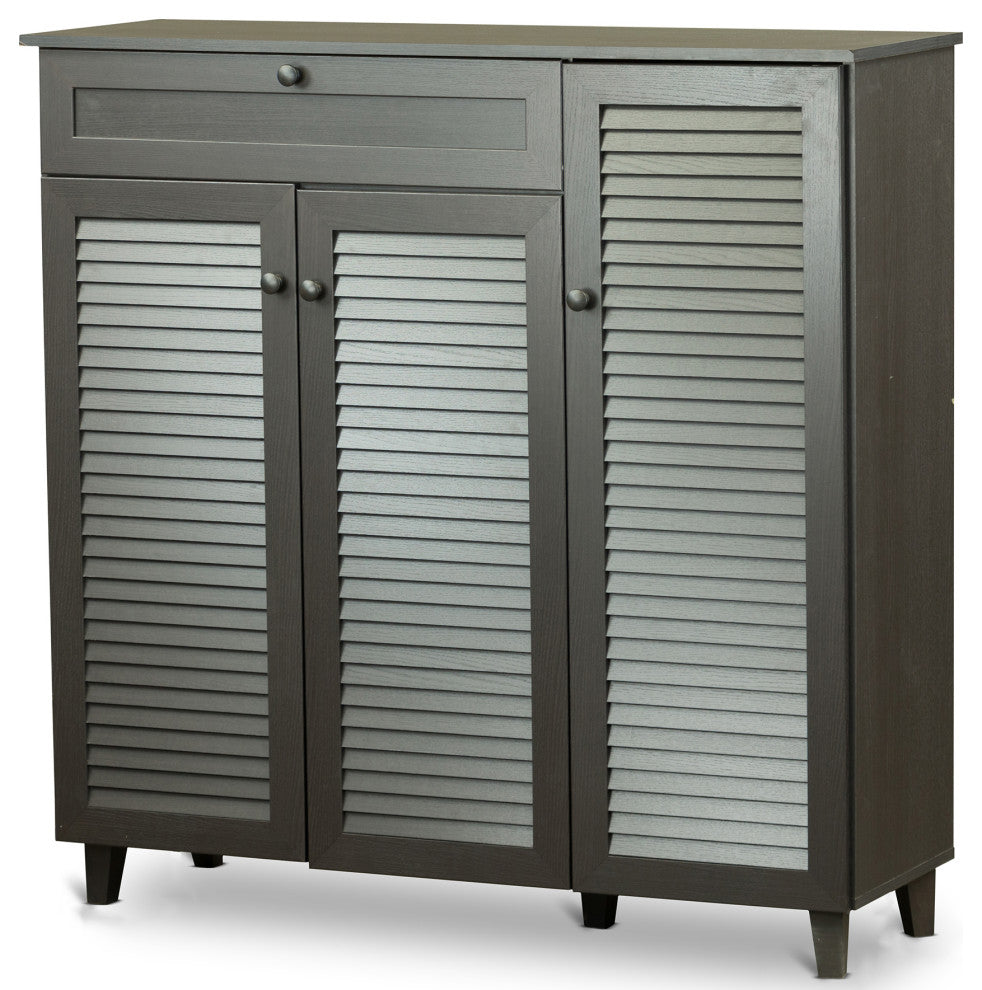 Baxton Studio Pocillo Wood Shoe Storage Cabinet