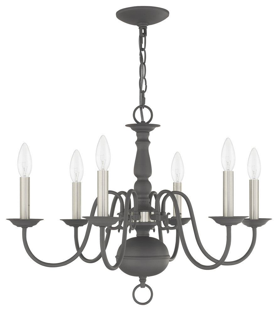 Livex Lighting Scandinavian Gray 6-Light Chandelier