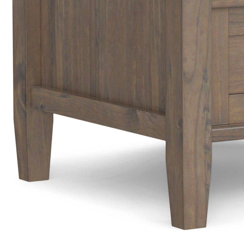 Ela SOLID WOOD End Table, Smoky Brown
