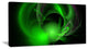 Green Galactic Nebula on Black, Oversized Abstract Canvas Art Print, 60x28
