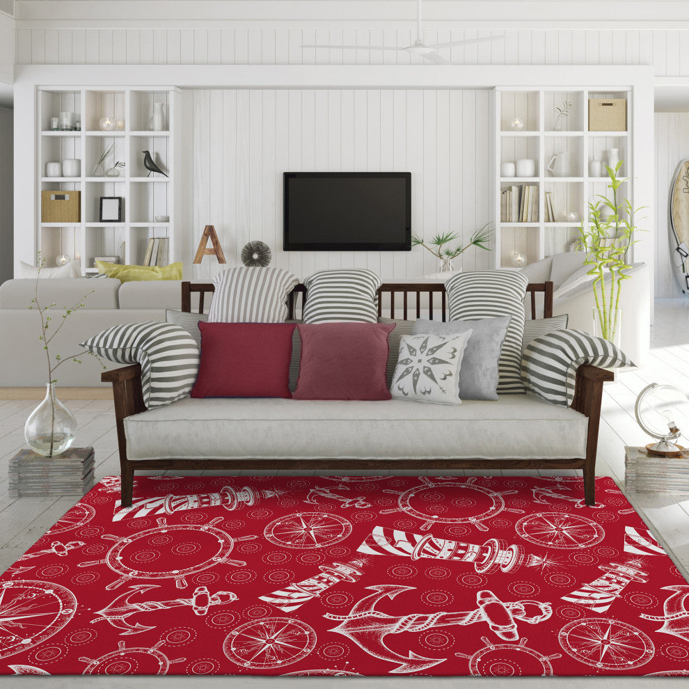Indoor/Outdoor Harbor HA9 Red Machine Washable 8' x 10' Rug