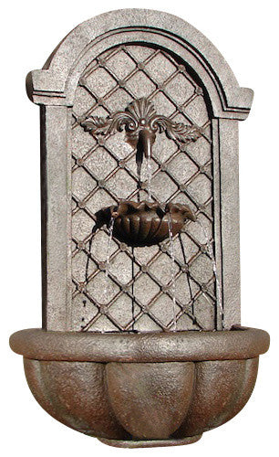 Outdoor Wall Fountain, "The Manchester" Weathered Bronze
