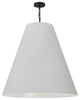1 Light X-Large Anaya Matte Black Pendant w/ White Shade