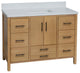 California 48" Bathroom Vanity, Blonde, Matte White