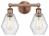 Cindyrella 2-Light 15" Bath Vanity Light, Antique Copper, Seedy Shade