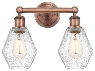 Cindyrella 2-Light 15" Bath Vanity Light, Antique Copper, Seedy Shade