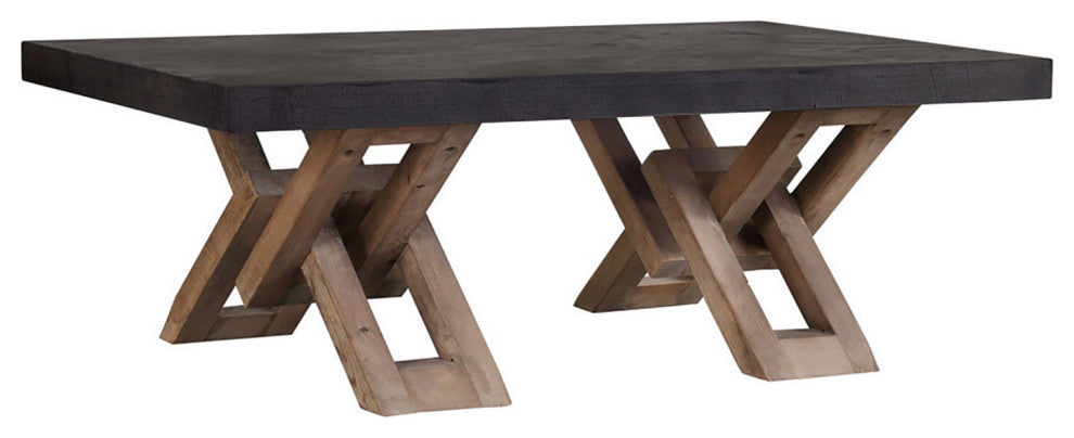 Charcoal Concrete & Wood Coffee Table