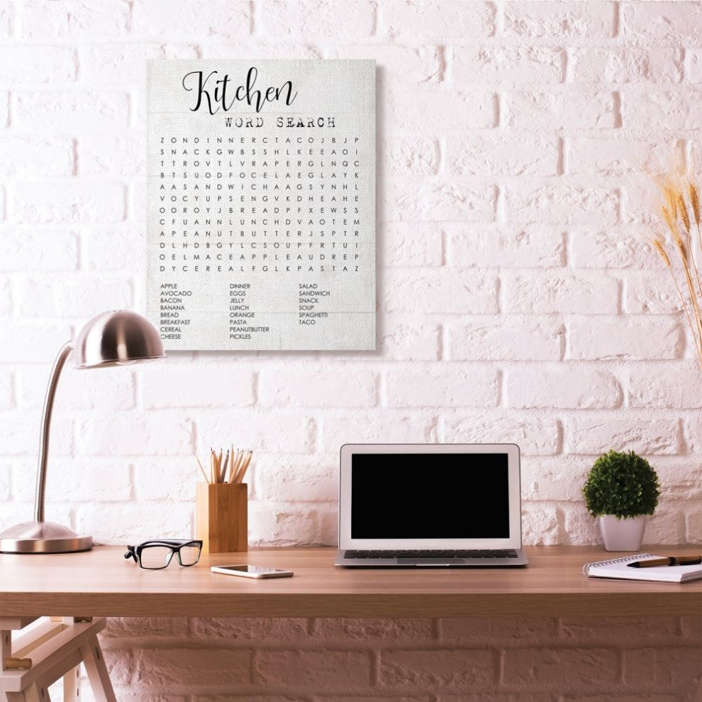 Stupell Industries Kitchen Word Search Family Word Design, 30"x40" , Canvas