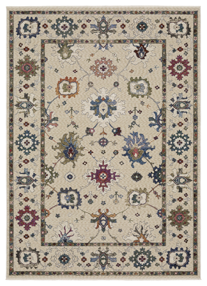 Oriental Weavers Hastings HA01W Floral Rug, Ivory, 3'10"x5'5"