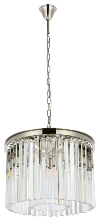 Elegant Lighting 1208D20/RC Sydney 6 Light 20"W Crystal Pendant - Matte Black