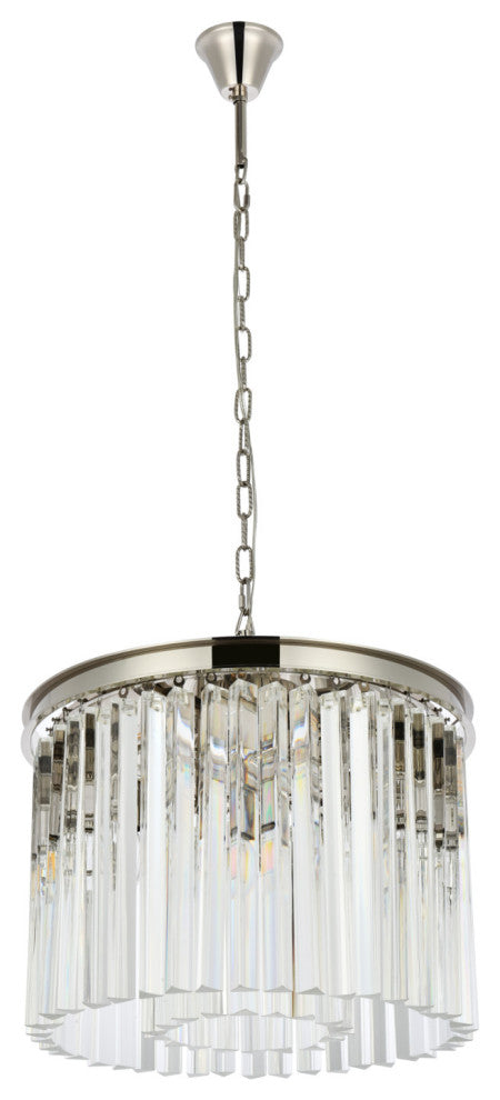 Elegant Lighting 1208D20/RC Sydney 6 Light 20"W Crystal Pendant - Matte Black
