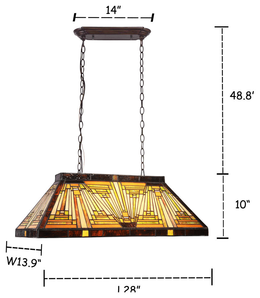 CHLOE-Lighting INNES Mission 3-Light Blackish Bronze Island Pendant 28" Wide