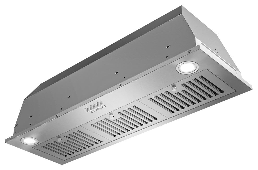 Cosmo 36" Insert Range Hood With Push Button Controls, Stainless Steel
