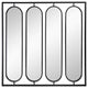 Benzara BM286301 36" Wall Decor, 4 Swiveling Oblong Mirrors, Black Metal Frame