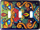Rainbow Talavera Triple Toggle Switch Plate