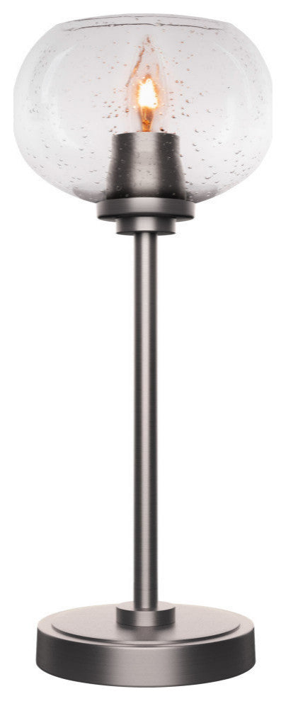 Luna 1-Light Table Lamp, Graphite/Clear Bubble