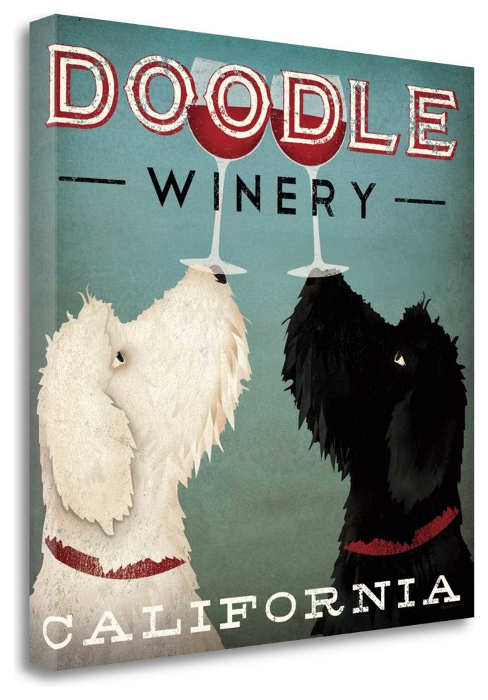 "Doodle Wine" By Ryan Fowler, Giclee Print on Gallery Wrap Canvas, Ready to Hang