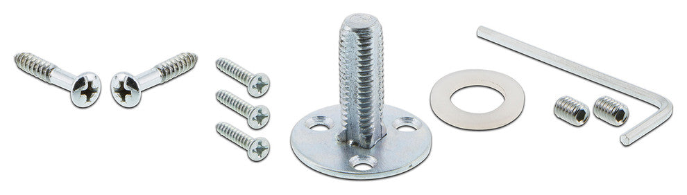 Single Deco Plate With Brown Porcelain Knob, Bright Chrome