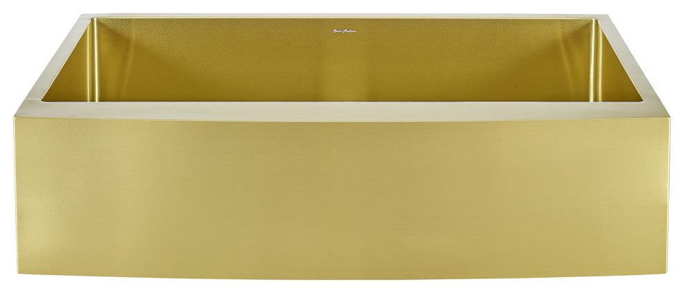 Rivage 36"x21" Stainless Steel Single Basin Farmhouse Apron Sink, Gold
